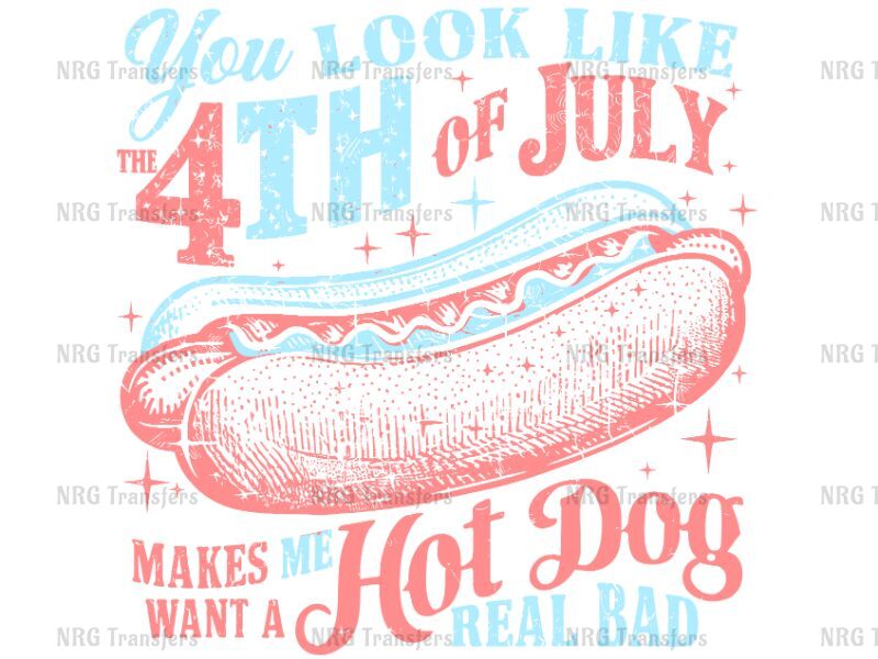 a hot dog on a bun with the words 4th of july