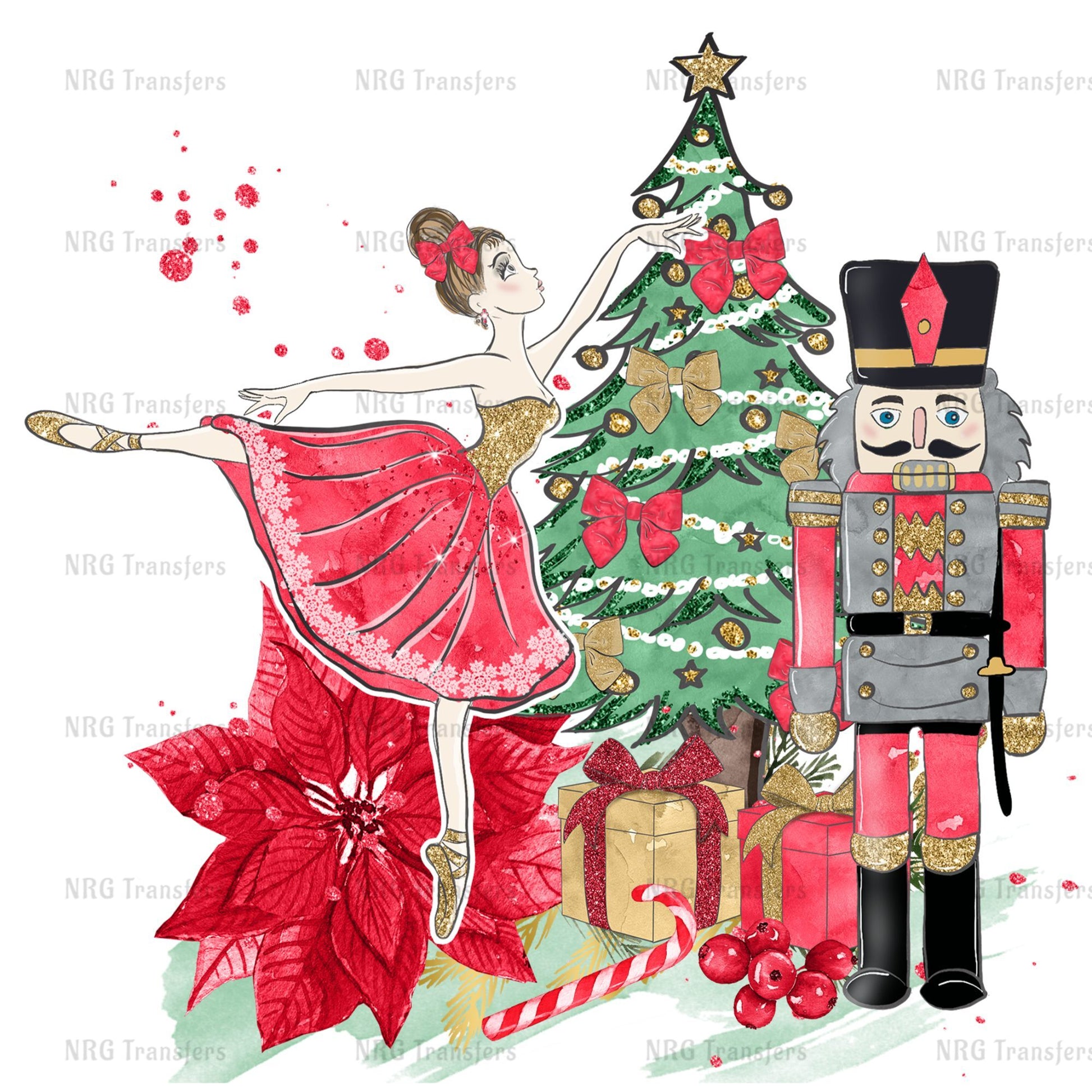 a nutcracker and a nutcracker in front of a christmas tree