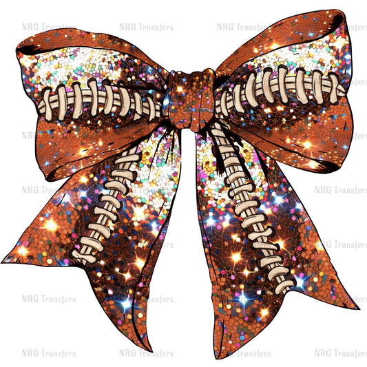 a cheer bow with a football on it