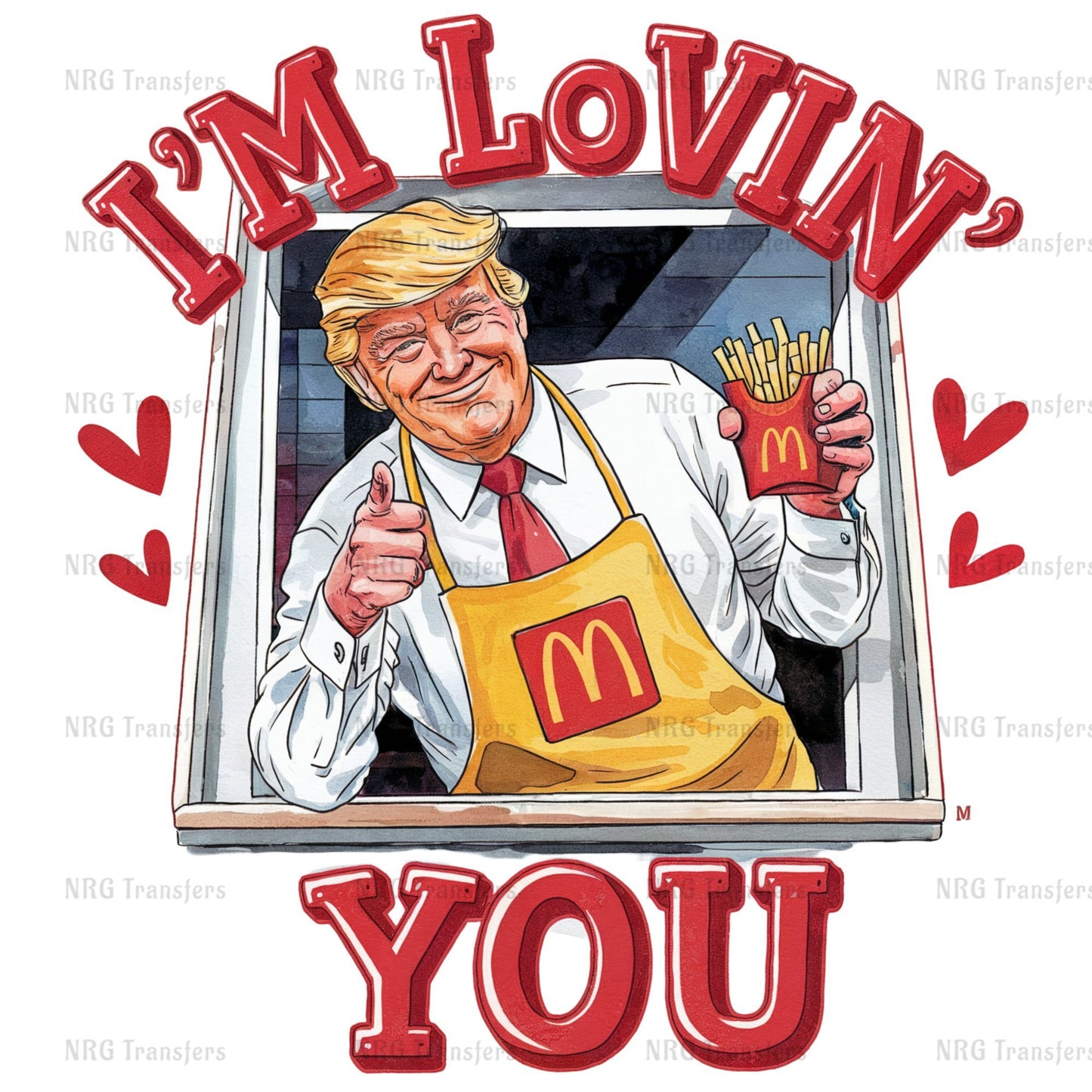 a drawing of a man holding a mcdonald's bag