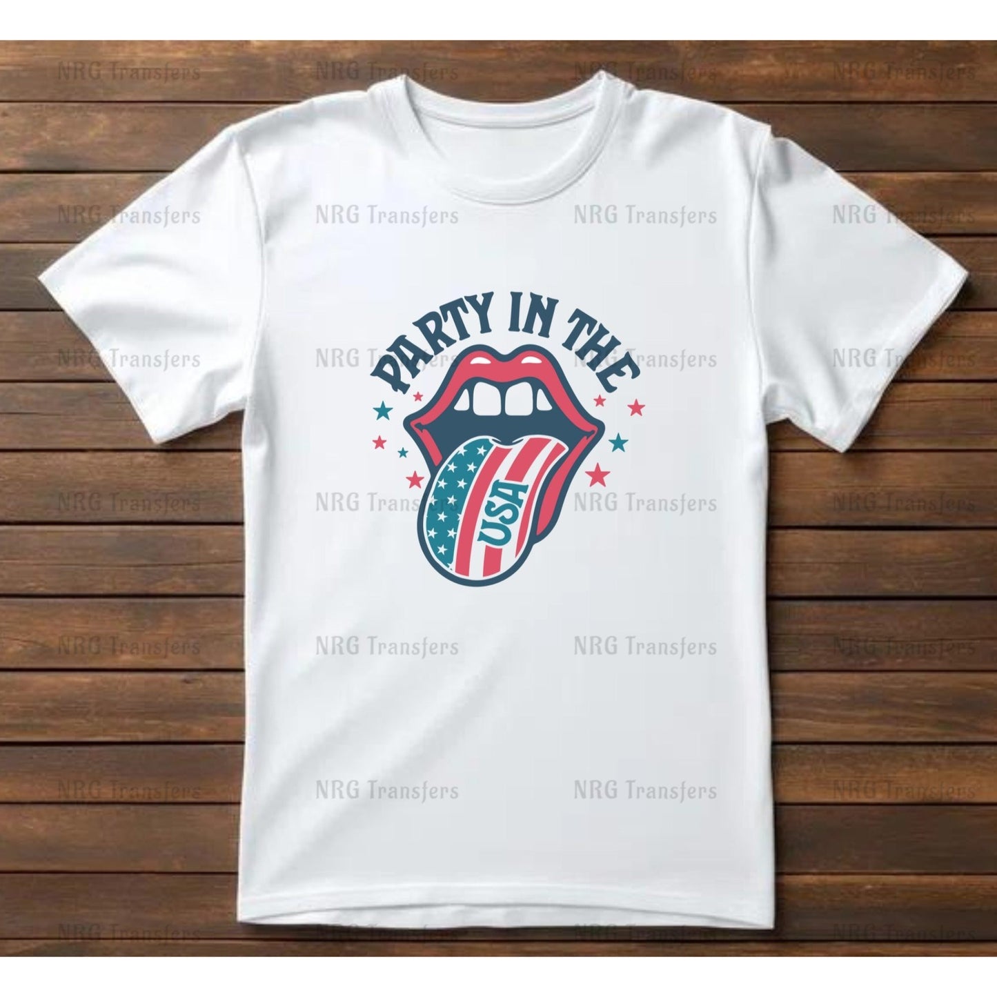 a white t - shirt with the rolling stones logo on it