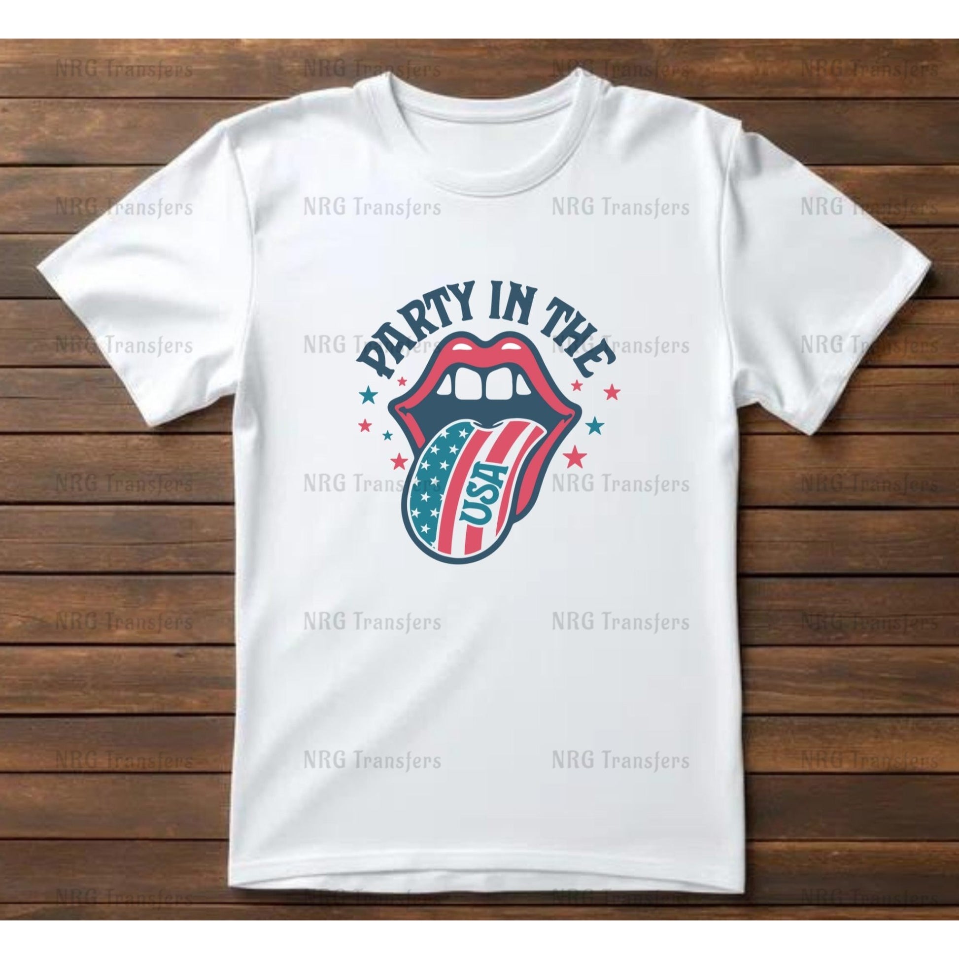 a white t - shirt with the rolling stones logo on it