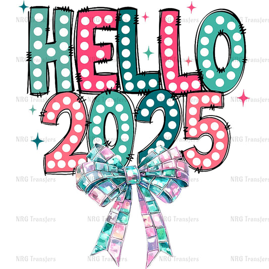 a bow is tied around the word hello 2013