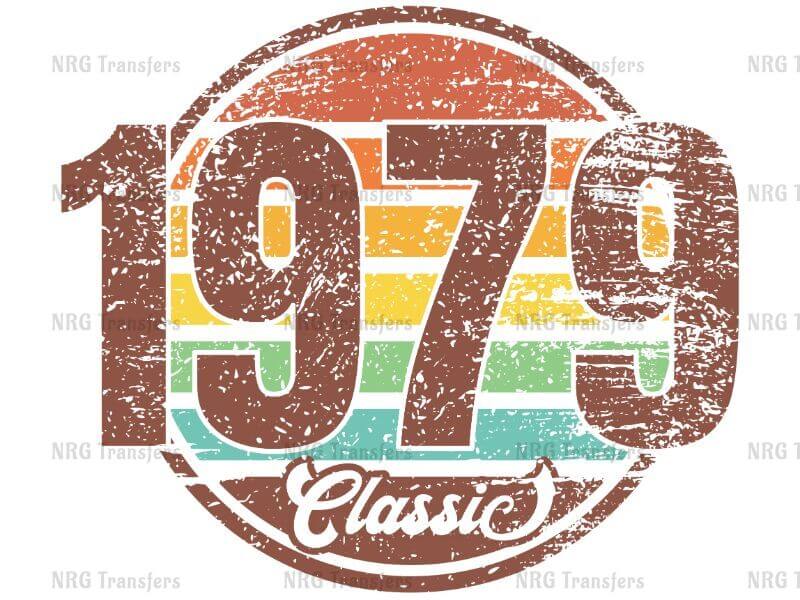 a grungy logo with the number seventy classic