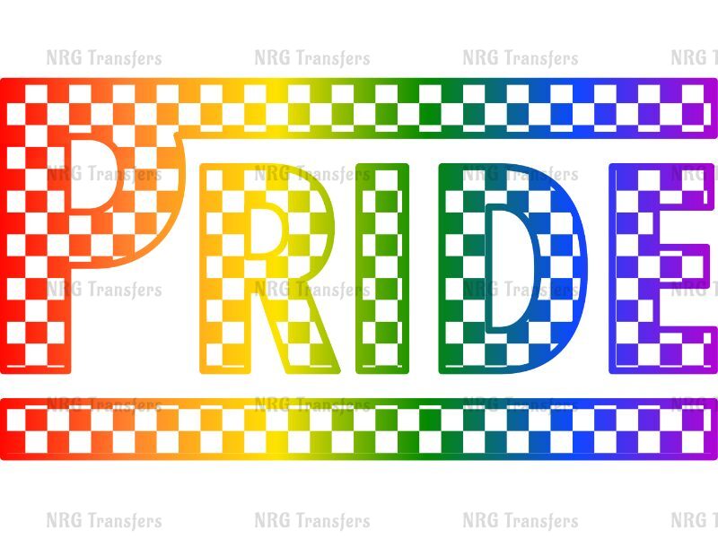 a pride sign with a checkered pattern on it