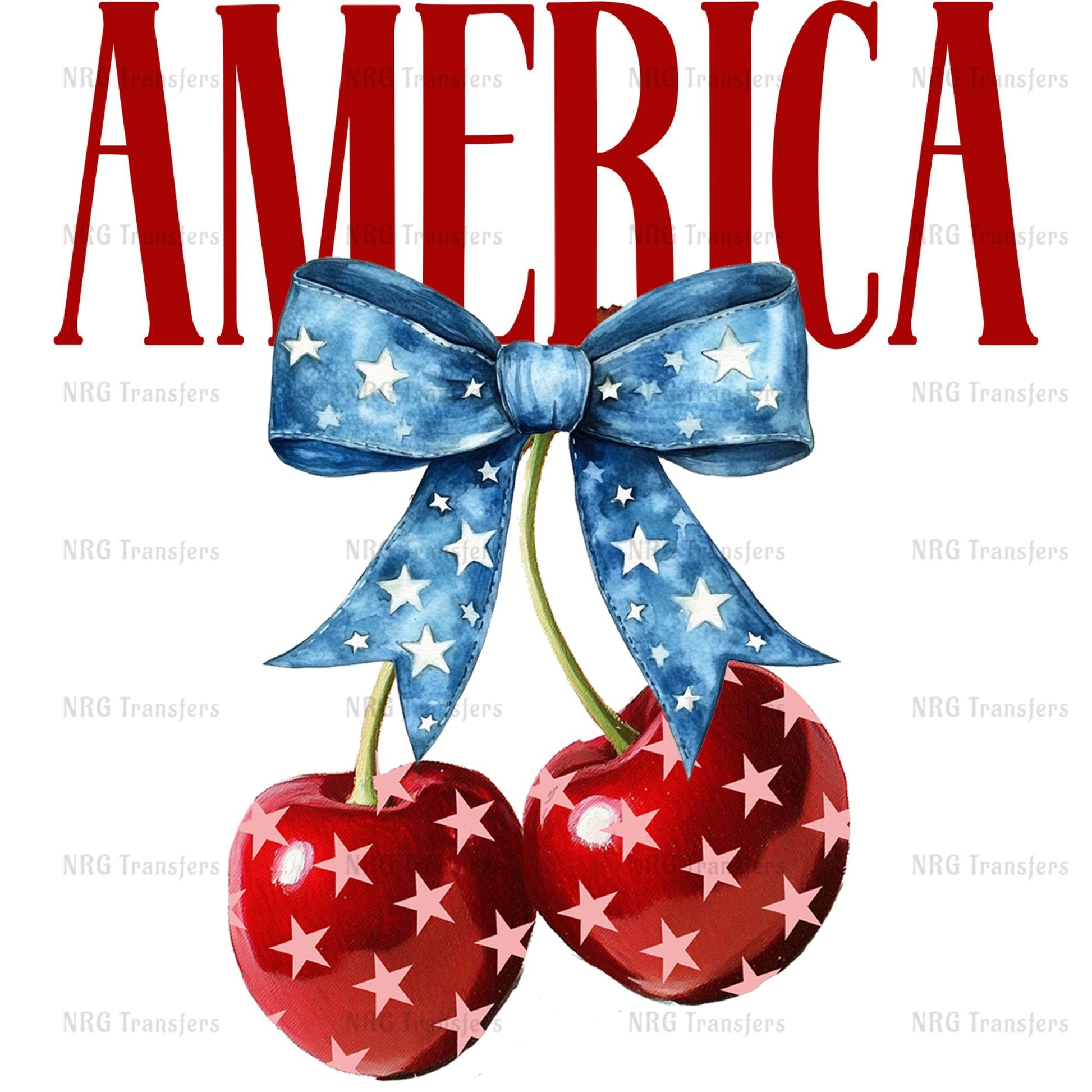 a painting of two cherries with a bow