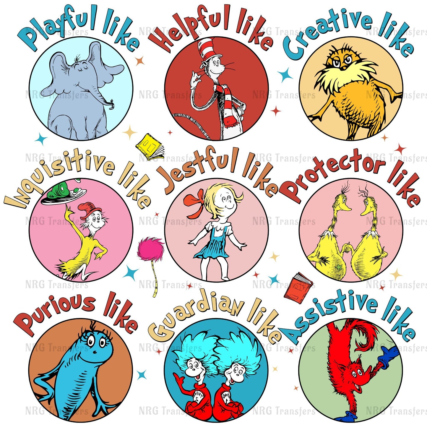 dr seuss and the cat in the hat stickers