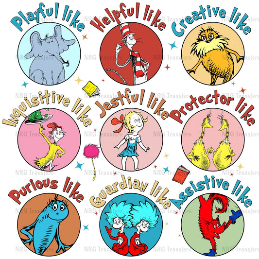 dr seuss and the cat in the hat stickers