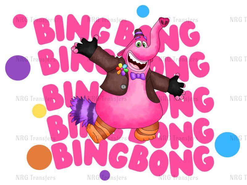 a pink and black cartoon character with the words bing bing bing bingng bingng