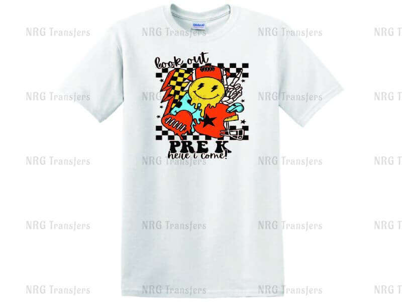 a white t - shirt with a cartoon character on it