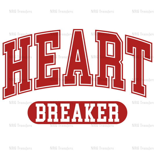 the word heart breaker in red and white