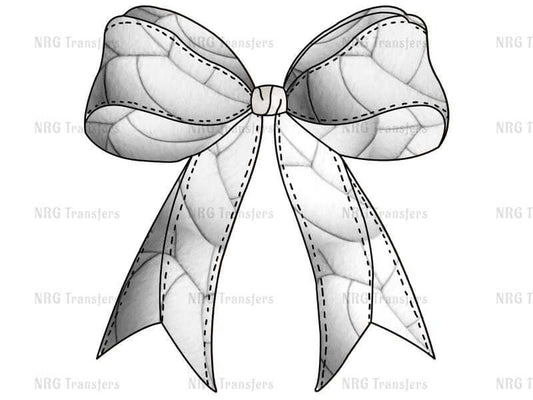 a white ribbon with a bow on it