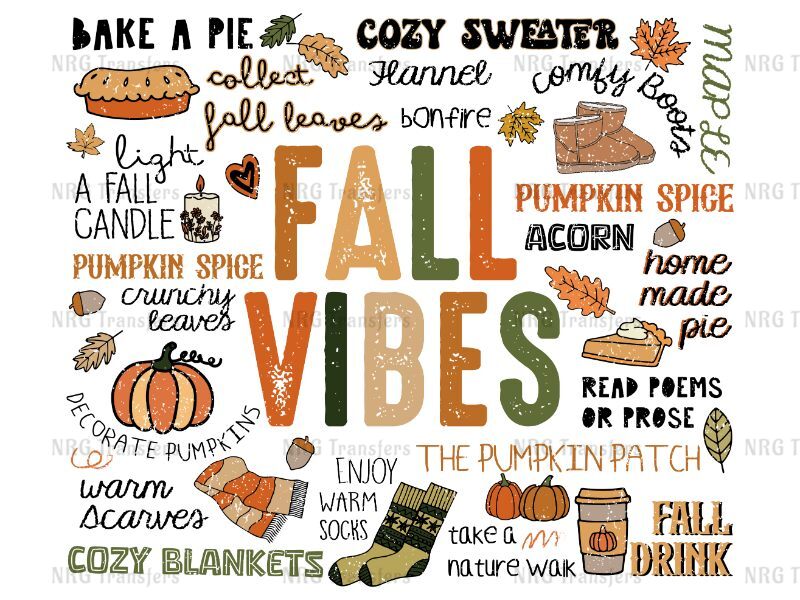 a poster with words that say fall vibes