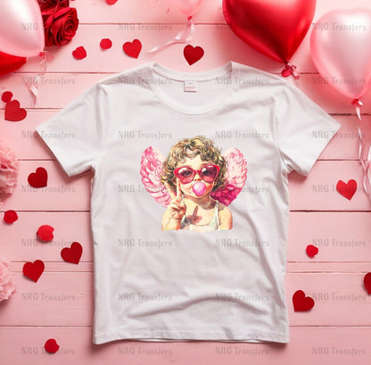 a t - shirt with a picture of a woman wearing sunglasses