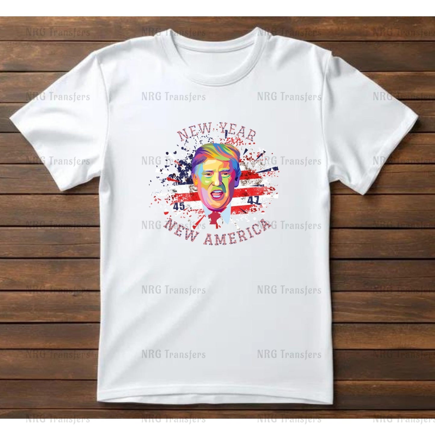 a white t - shirt with the image of a man with a mohawk on it