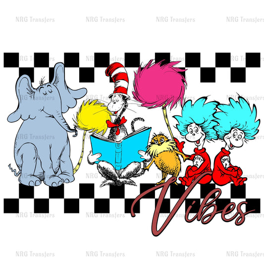 a group of dr seuss and the cat in the hat characters