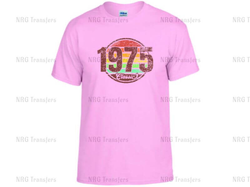 a pink t - shirt with the number seventy on it