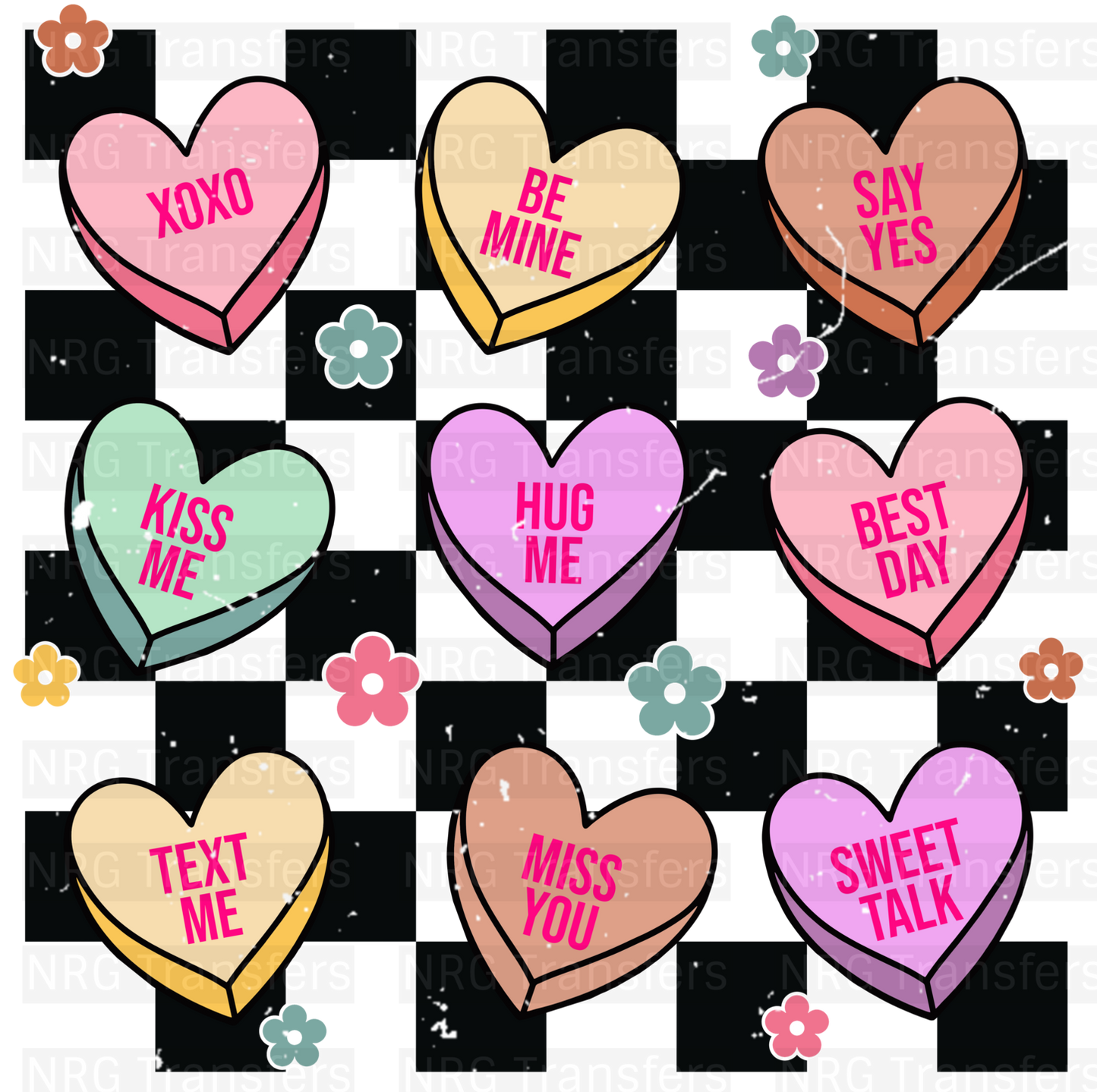 Conversion Hearts - DTF Print, Heat Transfer, Valentines Day, DTF Transfer