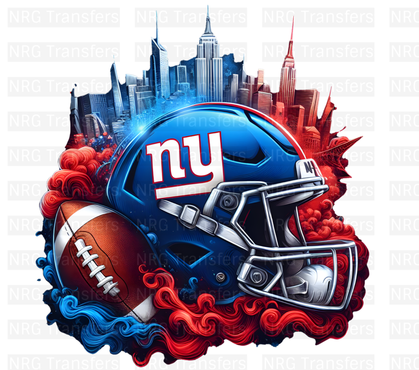 NFL Helmet #18 - NY Giants, DTF transfer, DTF Print