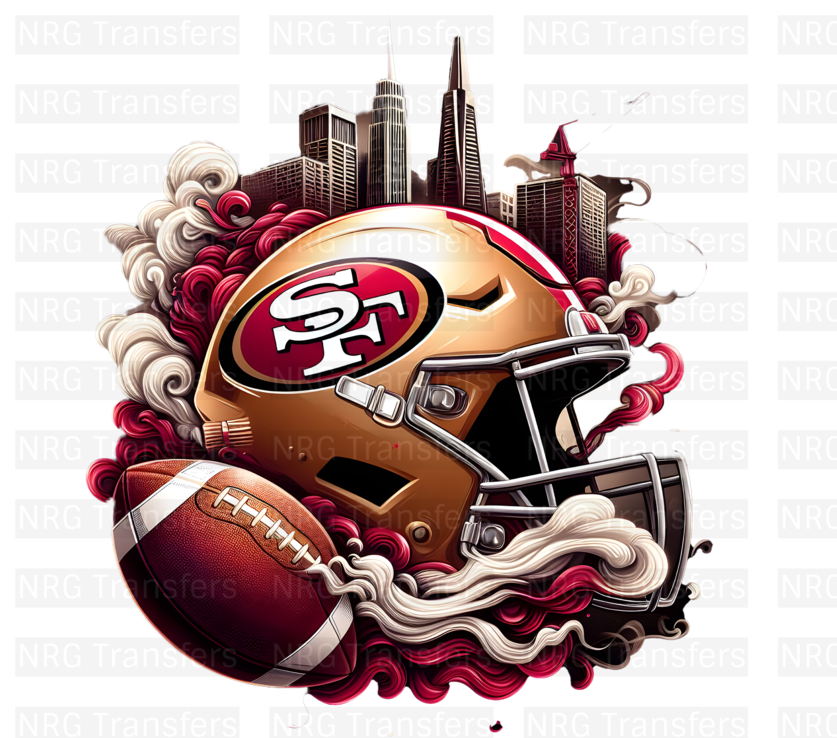 NFL Helmet #46 - San Francisco 49ers, PNG, DTF Transfer