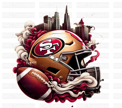 NFL Helmet #46 - San Francisco 49ers, PNG, DTF Transfer