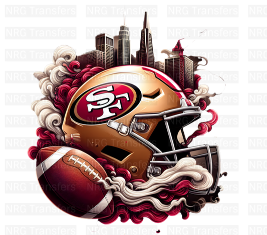 NFL Helmet #46 - San Francisco 49ers, PNG, DTF Transfer