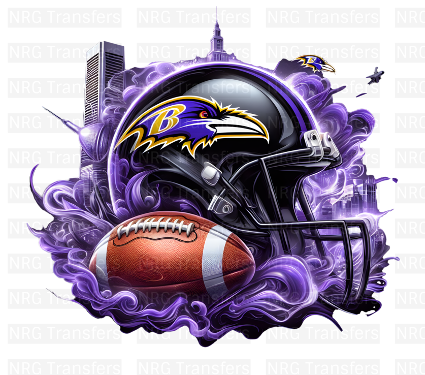 NFL Helmet #8 - Baltimore Ravens, PNG, DTF Transfer