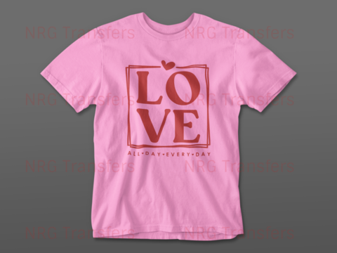 LOVE - Valentines Day DTF Transfer, DTF Print, Heat Transfer