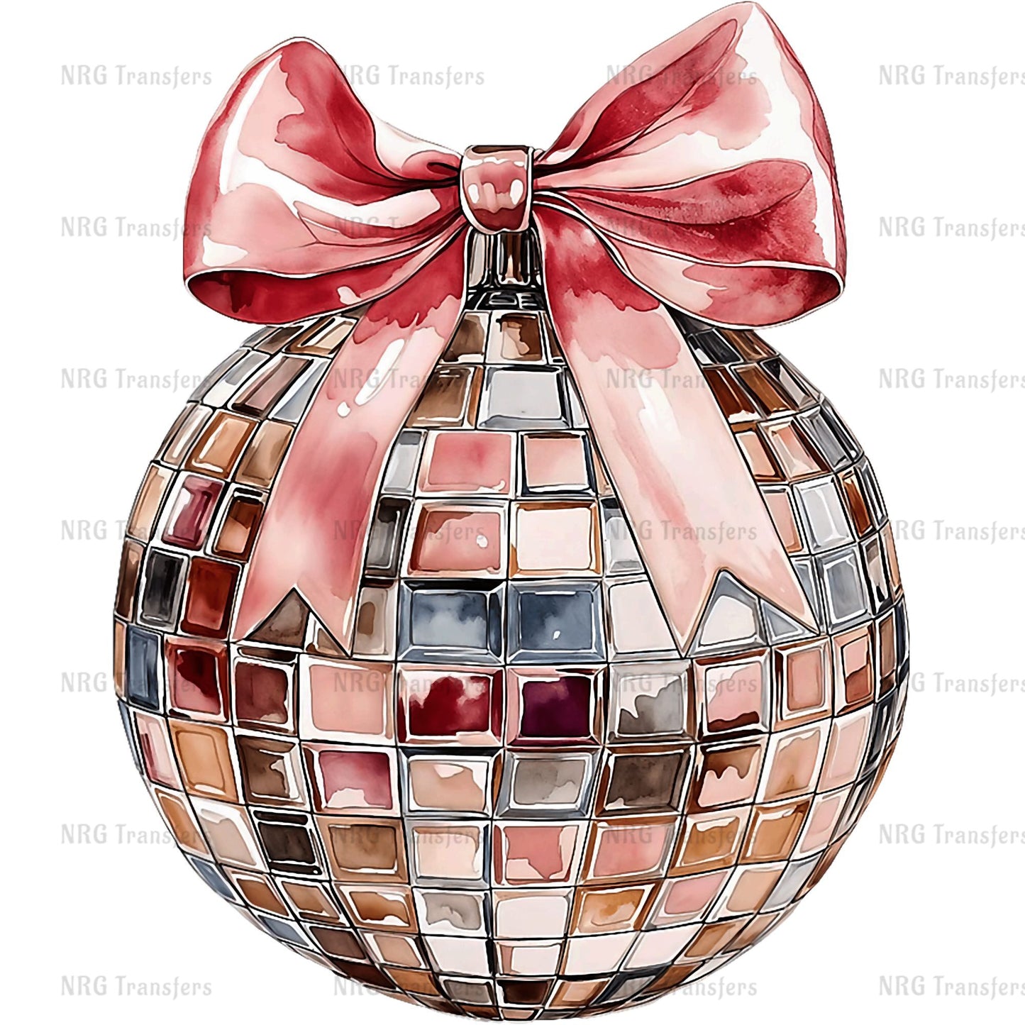 a christmas ornament with a red bow on it