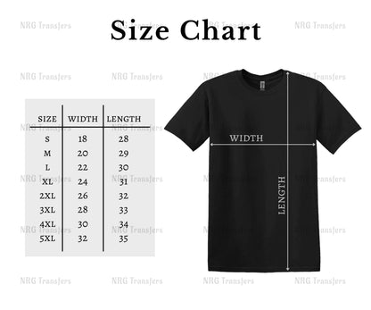 the size chart for a t - shirt