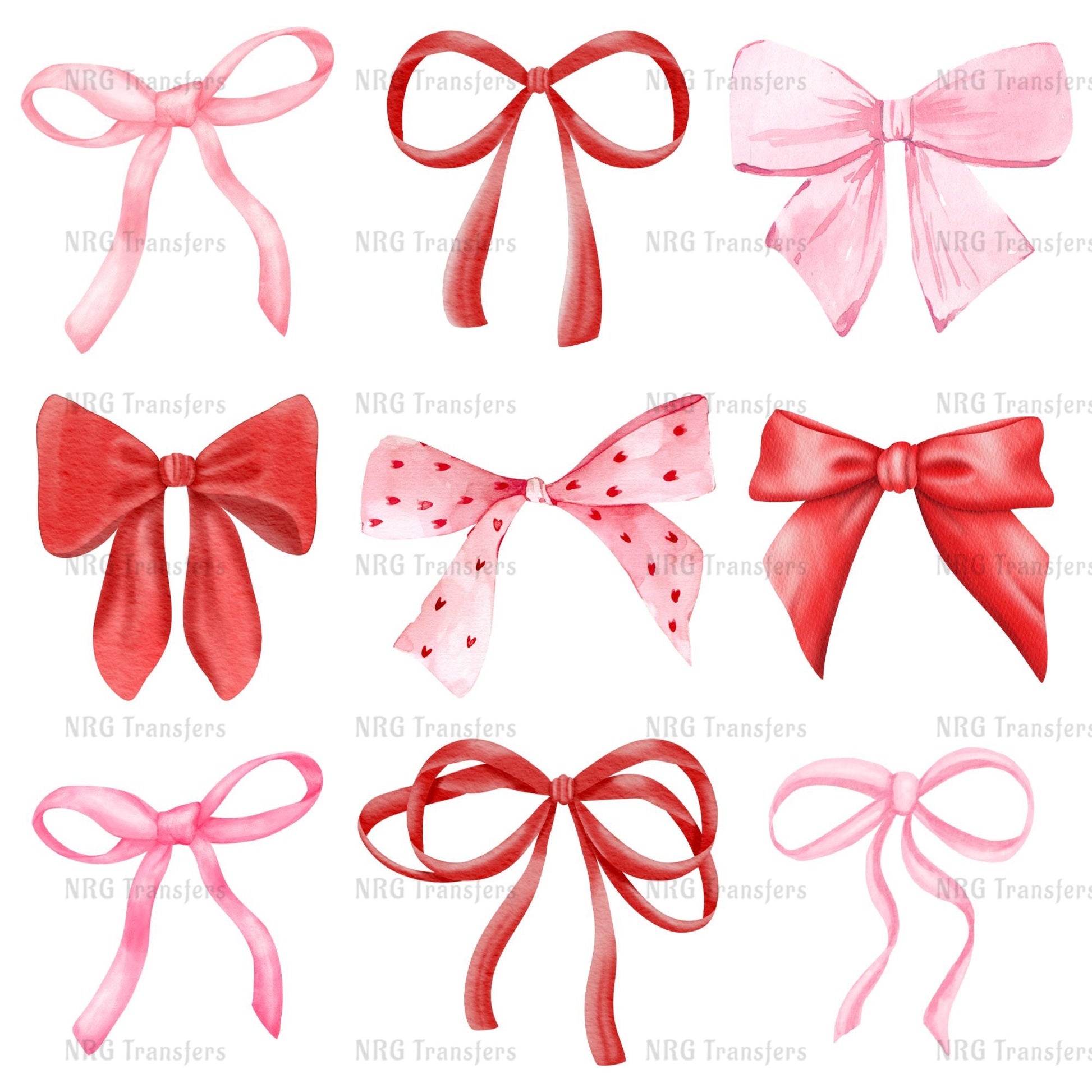 a set of six bows with different colors