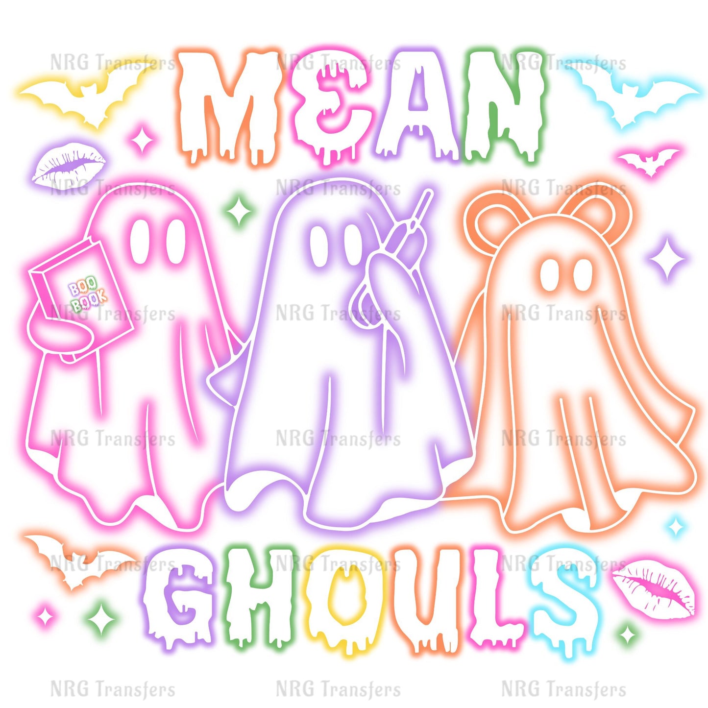 a group of ghost stickers with the words nasm ghouls