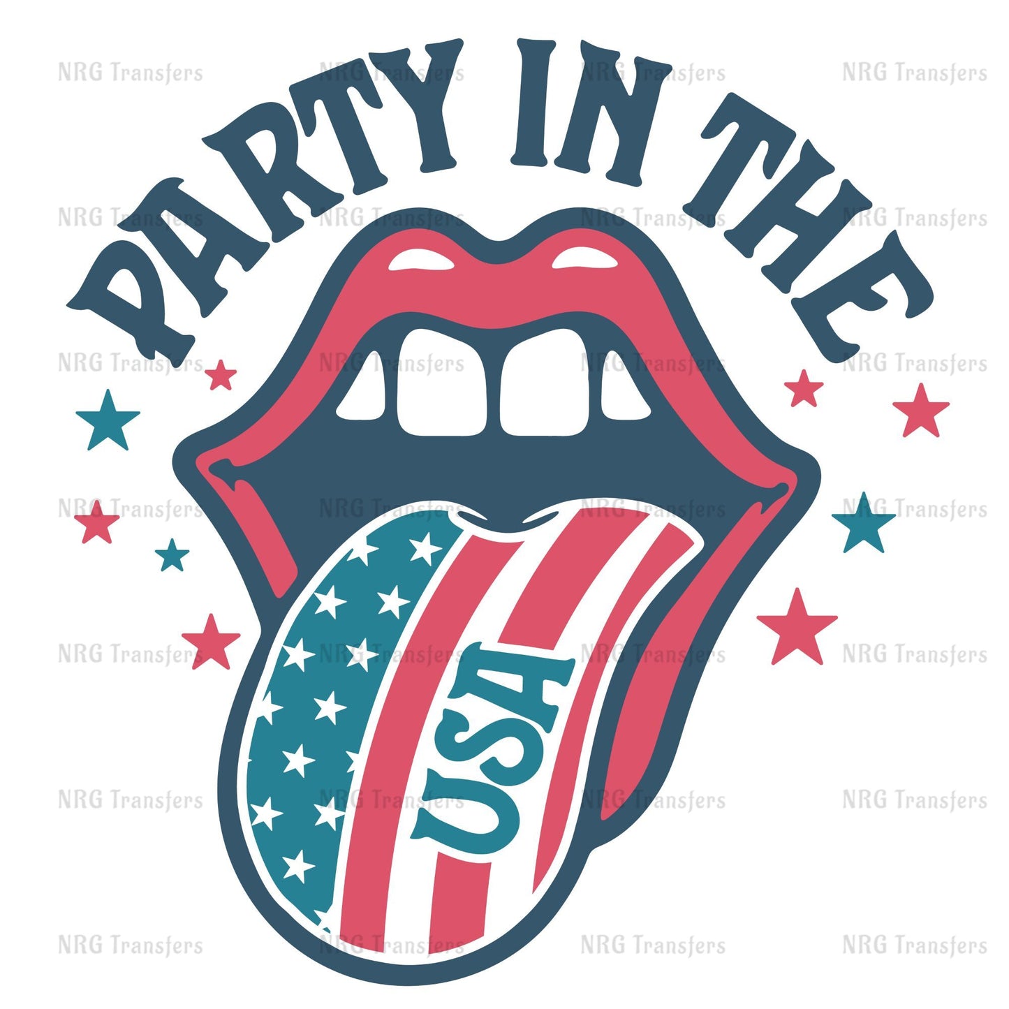 an american flag tongue with the words party in the usa