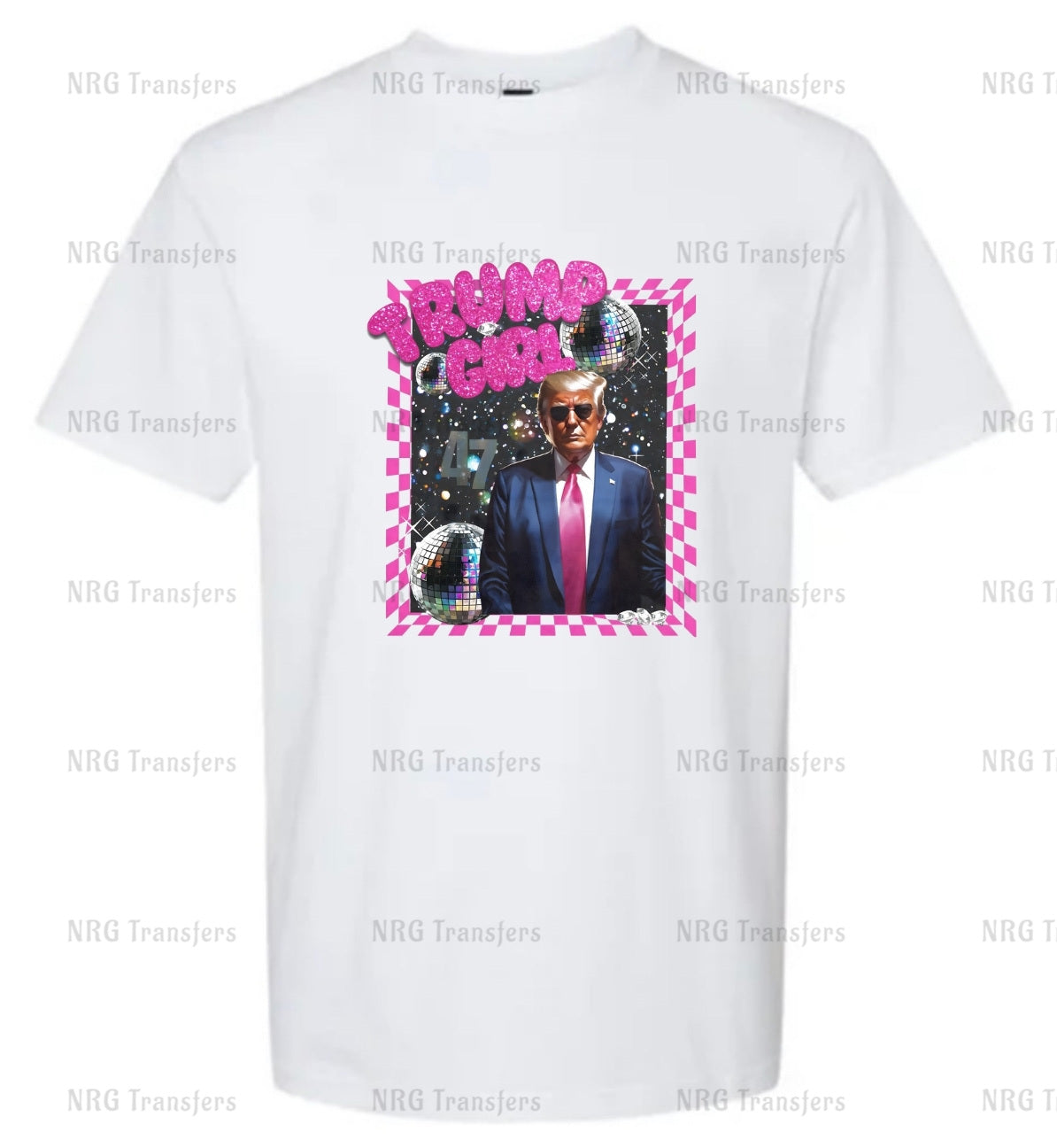 a white t - shirt with a picture of a man in a suit