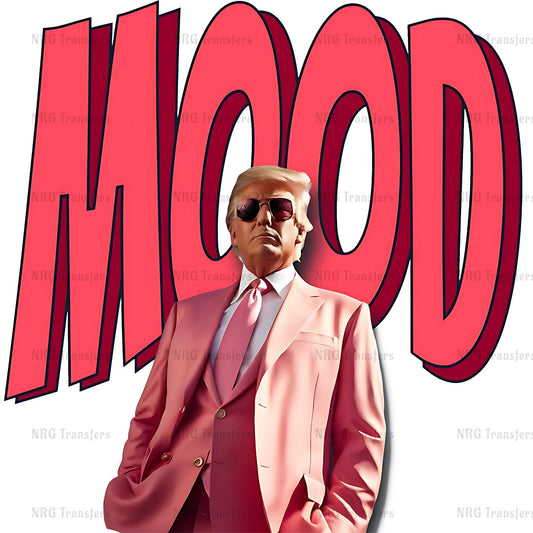 a painting of a man in a pink suit and sunglasses