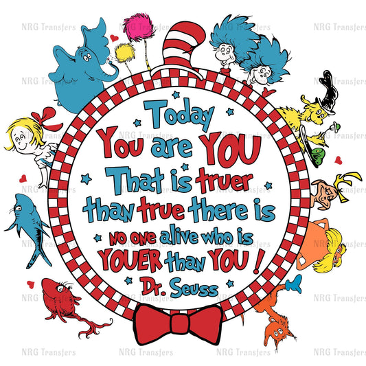 the dr seuss quote is surrounded by dr seuss characters