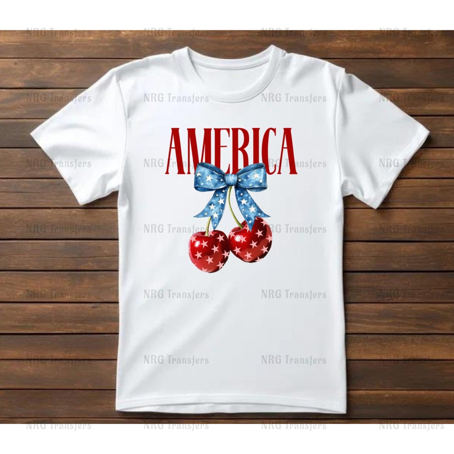 a white t - shirt with red, white and blue balloons on it