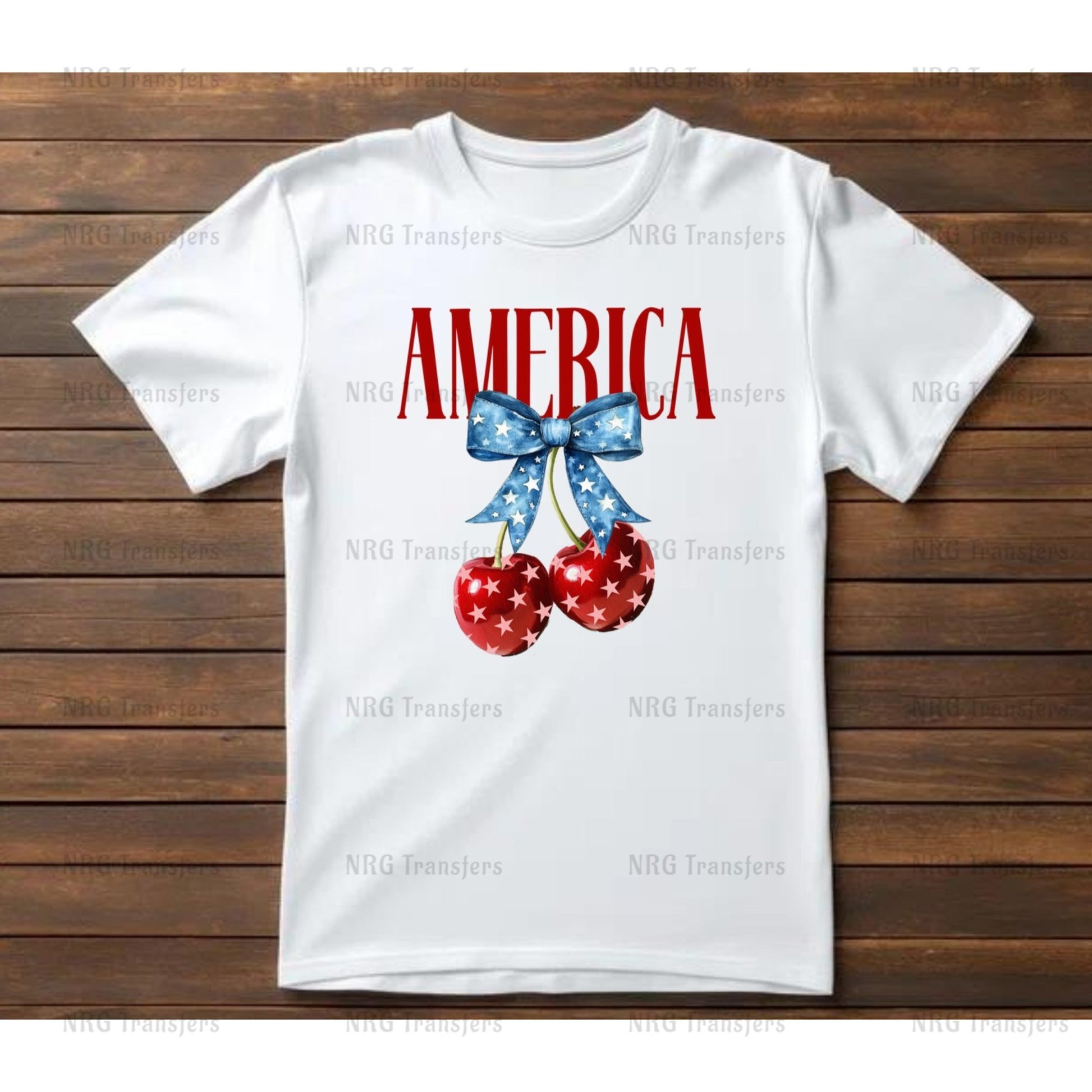 a white t - shirt with red, white and blue balloons on it