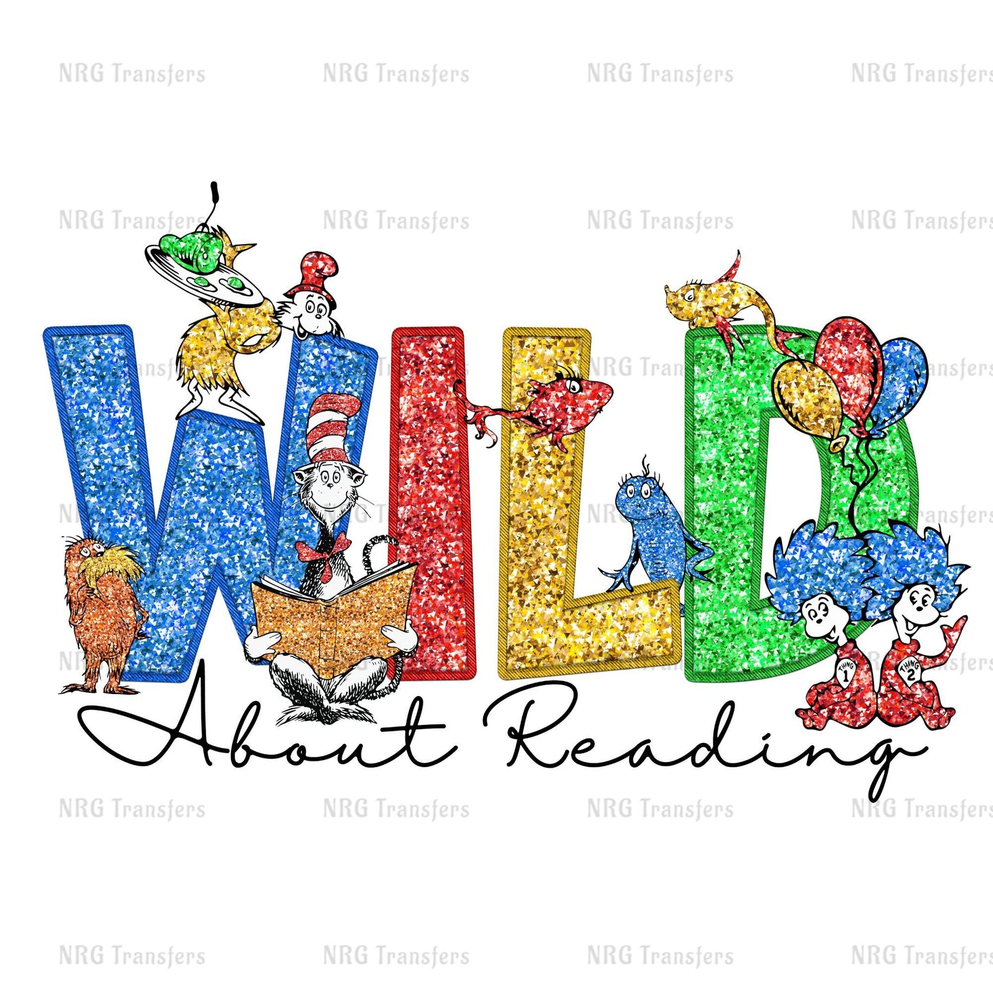 the dr seuss and the cat in the hat are reading the word wild about