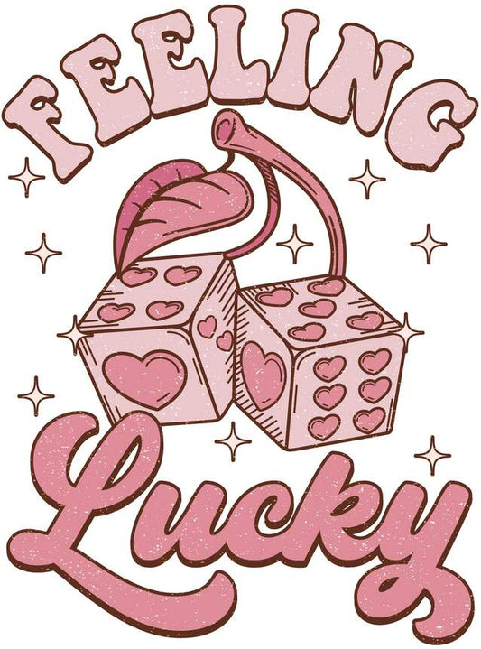 Feeling Lucky - DTF Print, Heat Transfer, Valentines Day, DTF Transfer