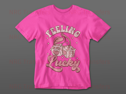 Feeling Lucky - DTF Print, Heat Transfer, Valentines Day, DTF Transfer