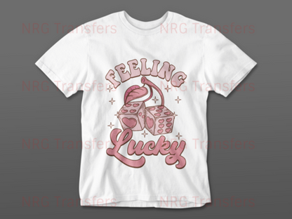 Feeling Lucky - DTF Print, Heat Transfer, Valentines Day, DTF Transfer