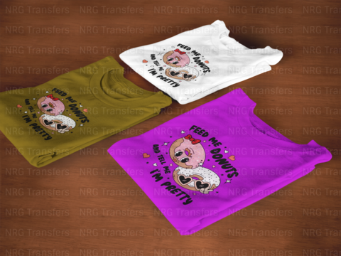 Feed me Donuts - DTF Print, Heat Transfer, Valentines Day, DTF Transfer