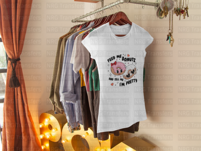 Feed me Donuts - DTF Print, Heat Transfer, Valentines Day, DTF Transfer