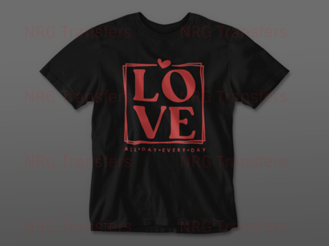 LOVE - Valentines Day DTF Transfer, DTF Print, Heat Transfer