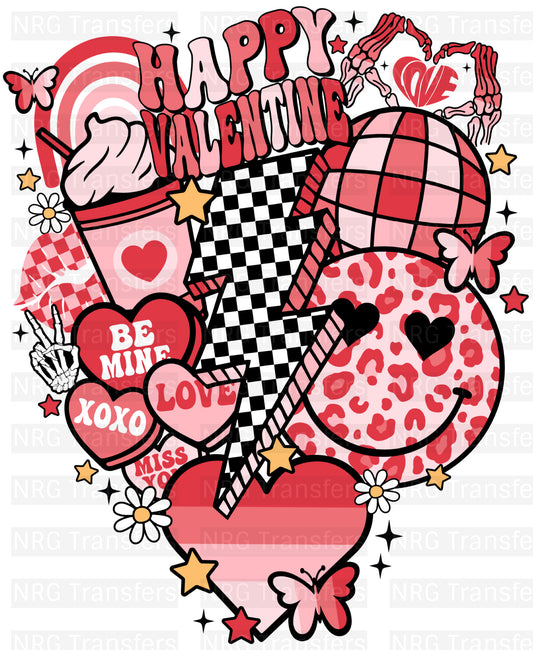 Happy Valentine - DTF Print, Heat Transfer, Valentines Day, DTF Transfer