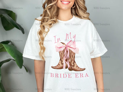 a woman wearing a t - shirt that says i'm my bride era