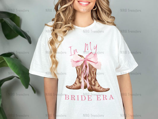 a woman wearing a t - shirt that says i'm my bride era