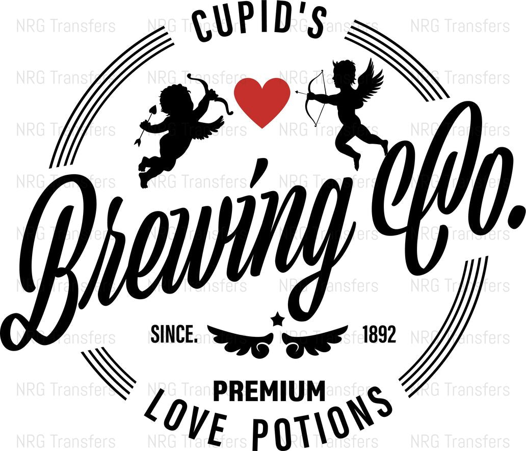 a cupid's brewing logo with a cupid's cupid '