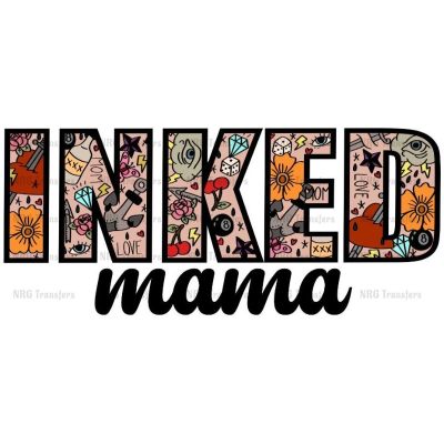 the word inked mama written in black ink